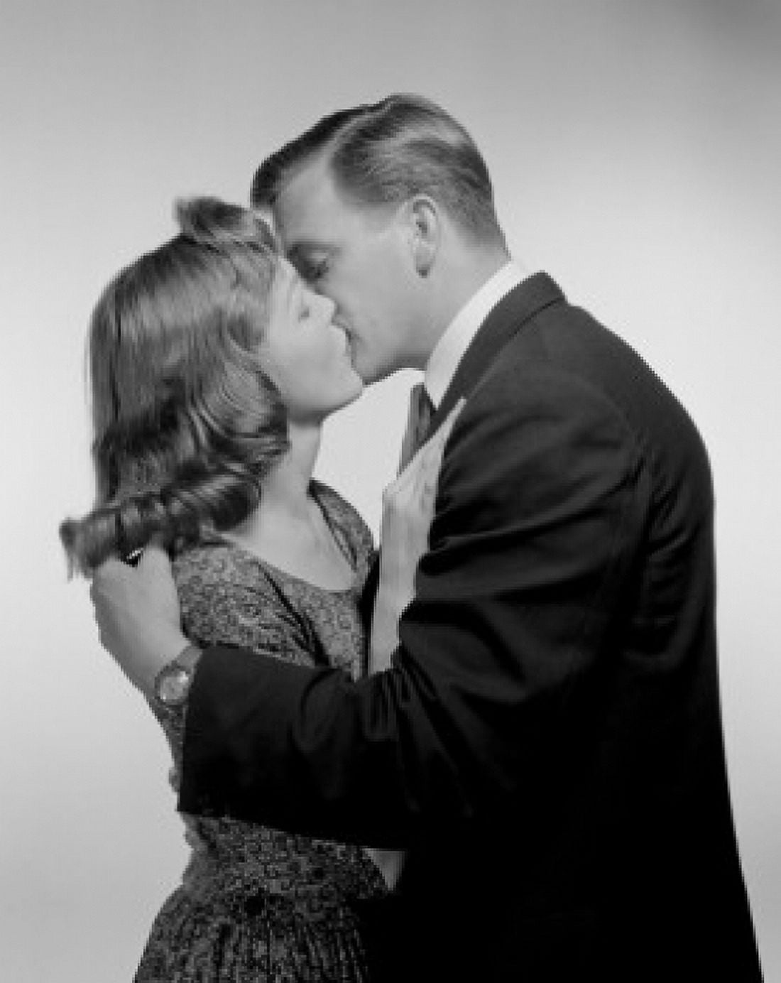 Young couple kissing studio shot Canvas Art -  (24 x 36)