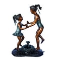 thumbnail image 1 of Young dancing girls circling fountain bronze statue -  Size: 14" x 29" x 38"H., 1 of 11