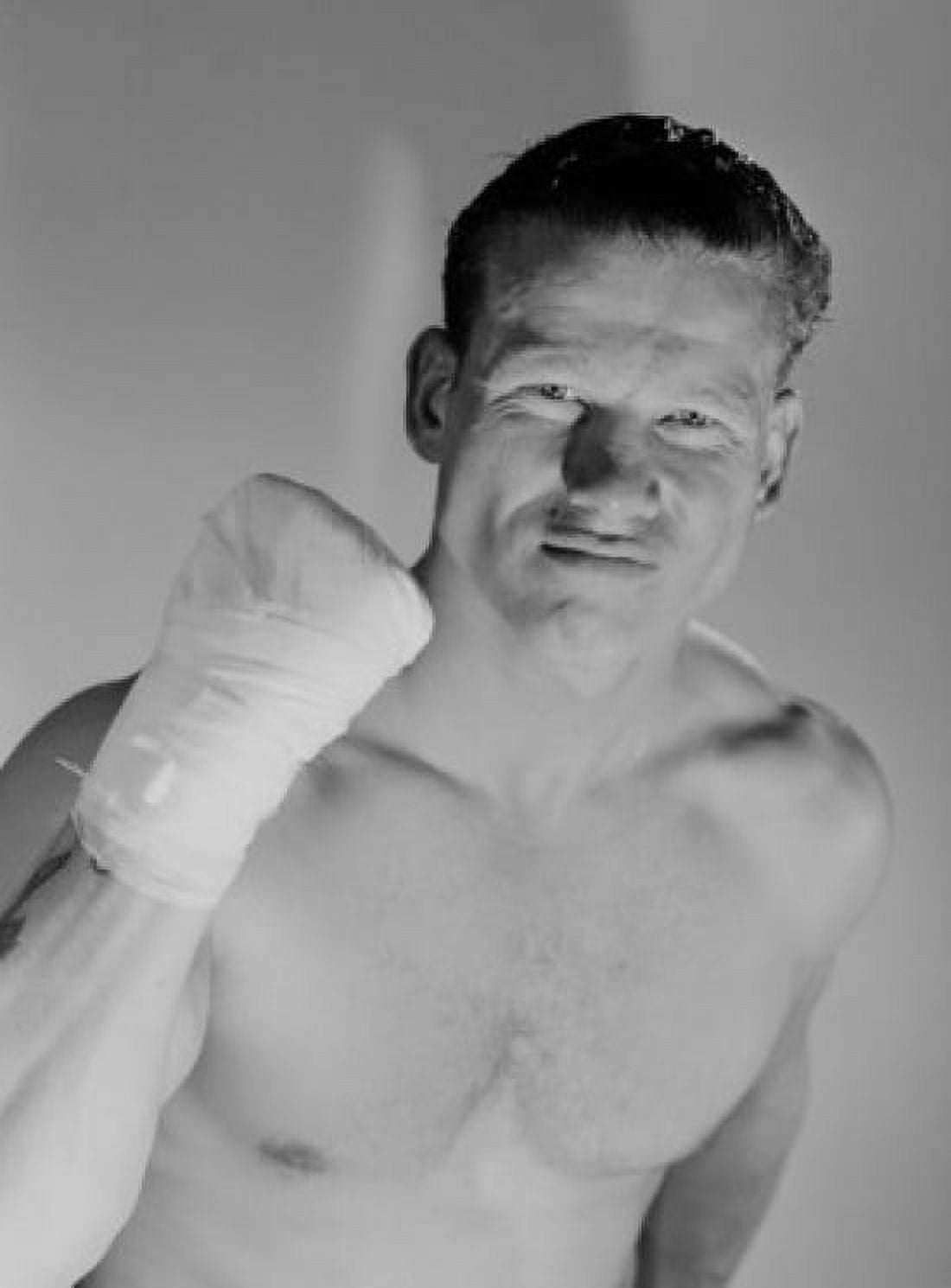 Young man in boxing stance Canvas Art - (24 x 36)