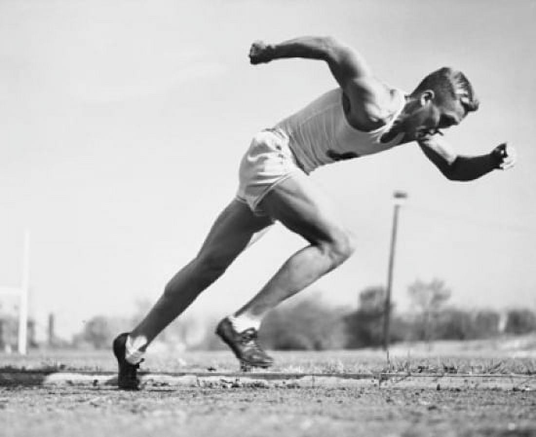 Young man running Canvas Art - (24 x 36)