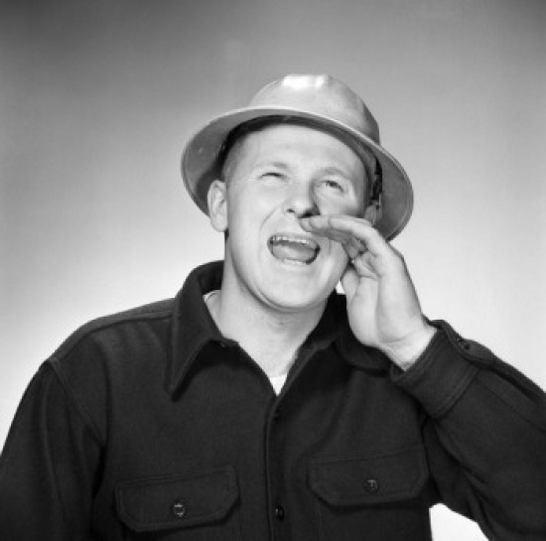Young man shouting studio shot Canvas Art - (24 x 36)