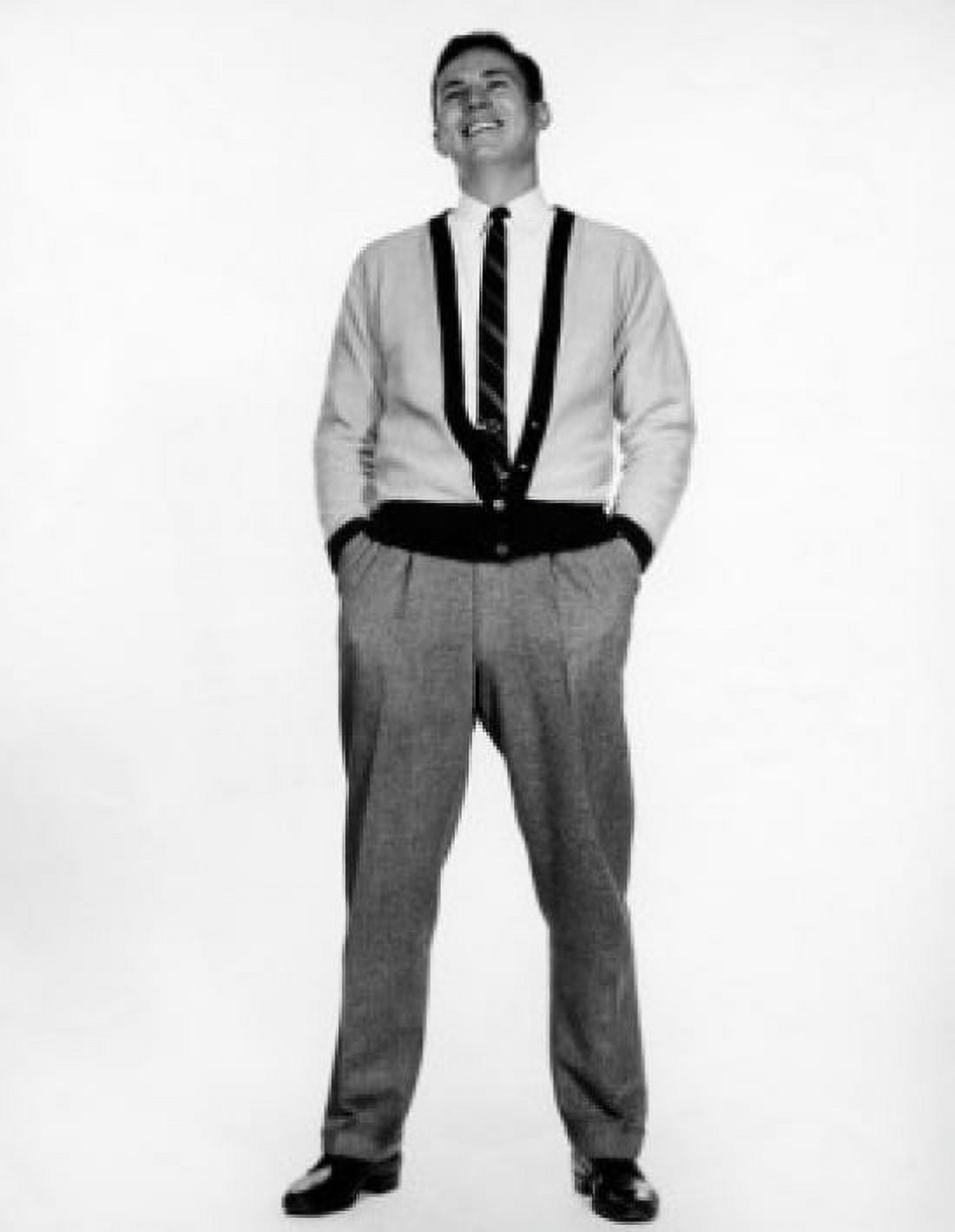 Young man standing with hands in pockets Canvas Art - (18 x 24)