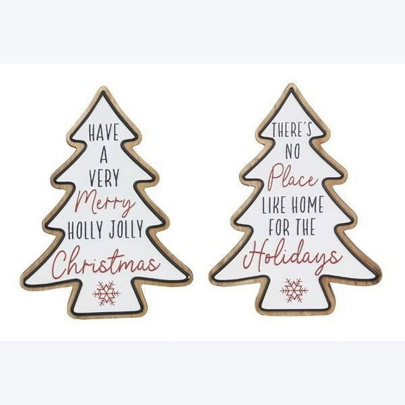 Young's Inc 94259 - Wood Tree Shaped Tabletop Sign, 2 Ast.