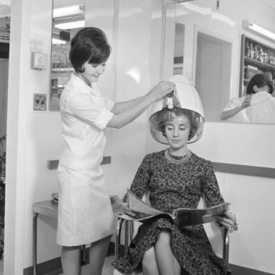 Young woman and beautician in hair salon Canvas Art - (24 x 36)
