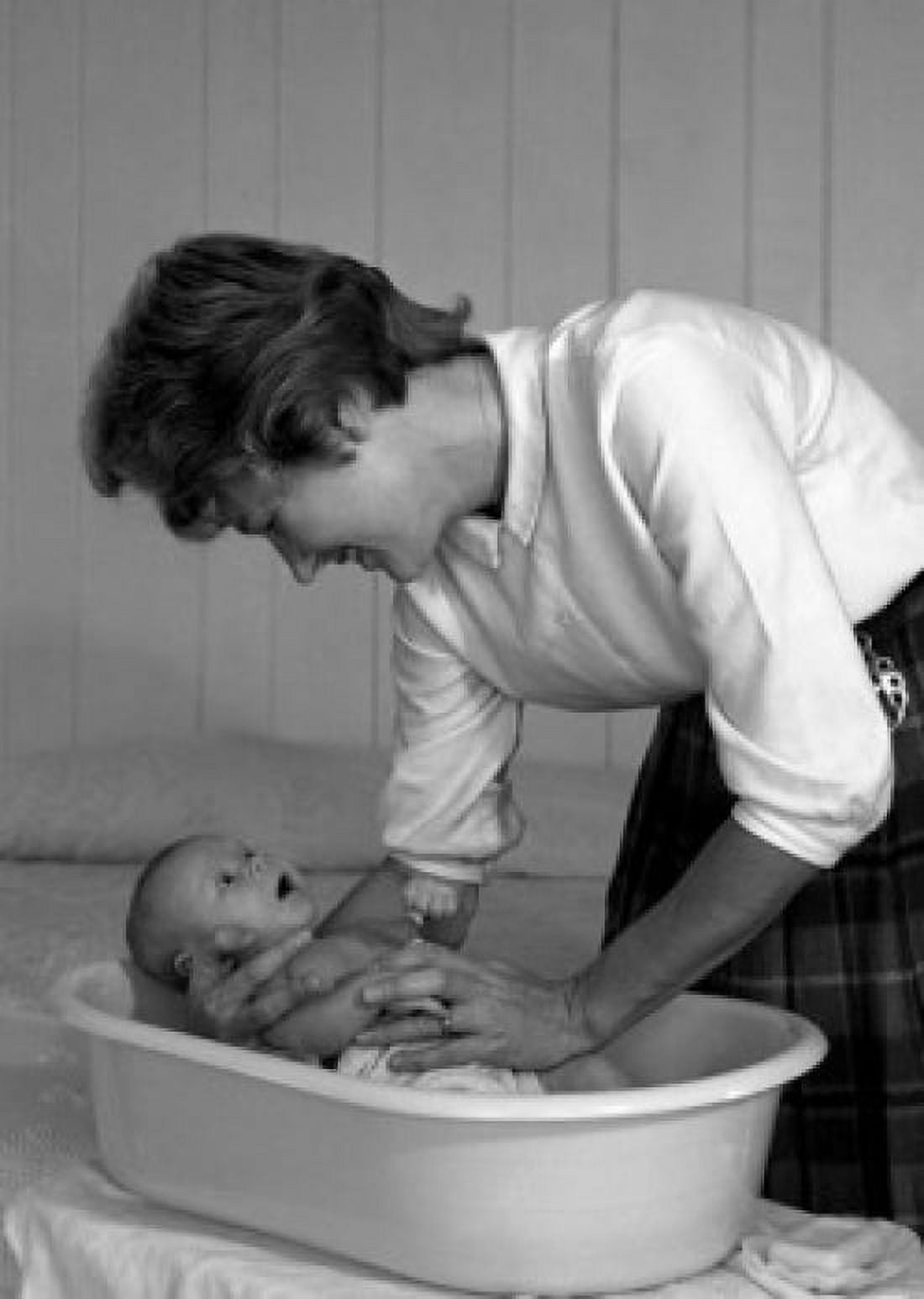 Young woman bathing newborn baby Canvas Art -  (18 x 24)