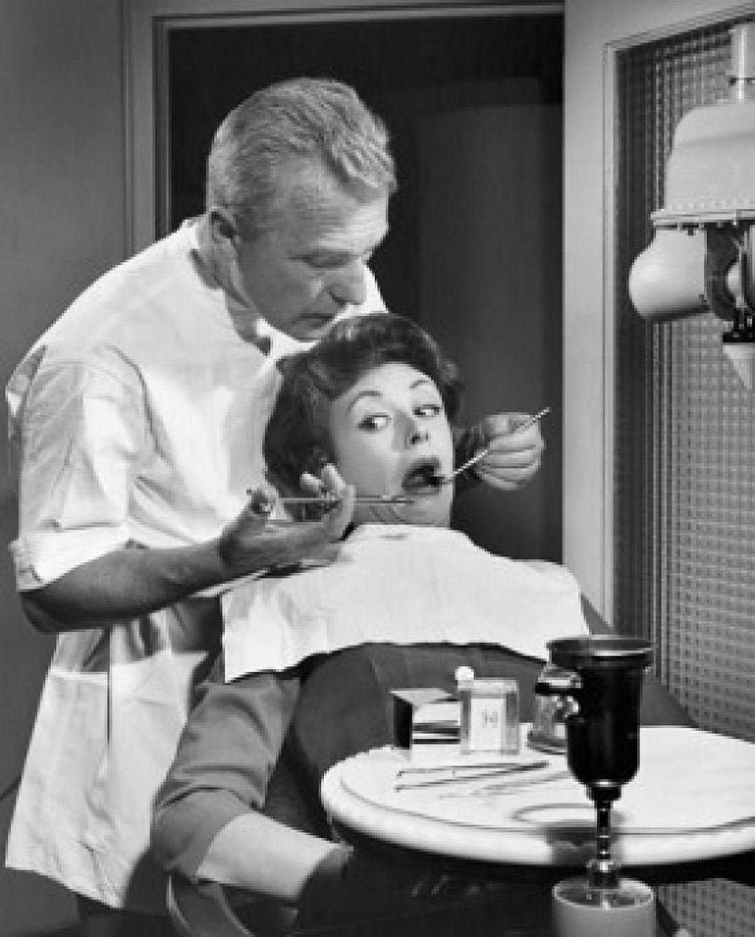 Young woman getting a treatment from a dentist Canvas Art - (18 x 24)