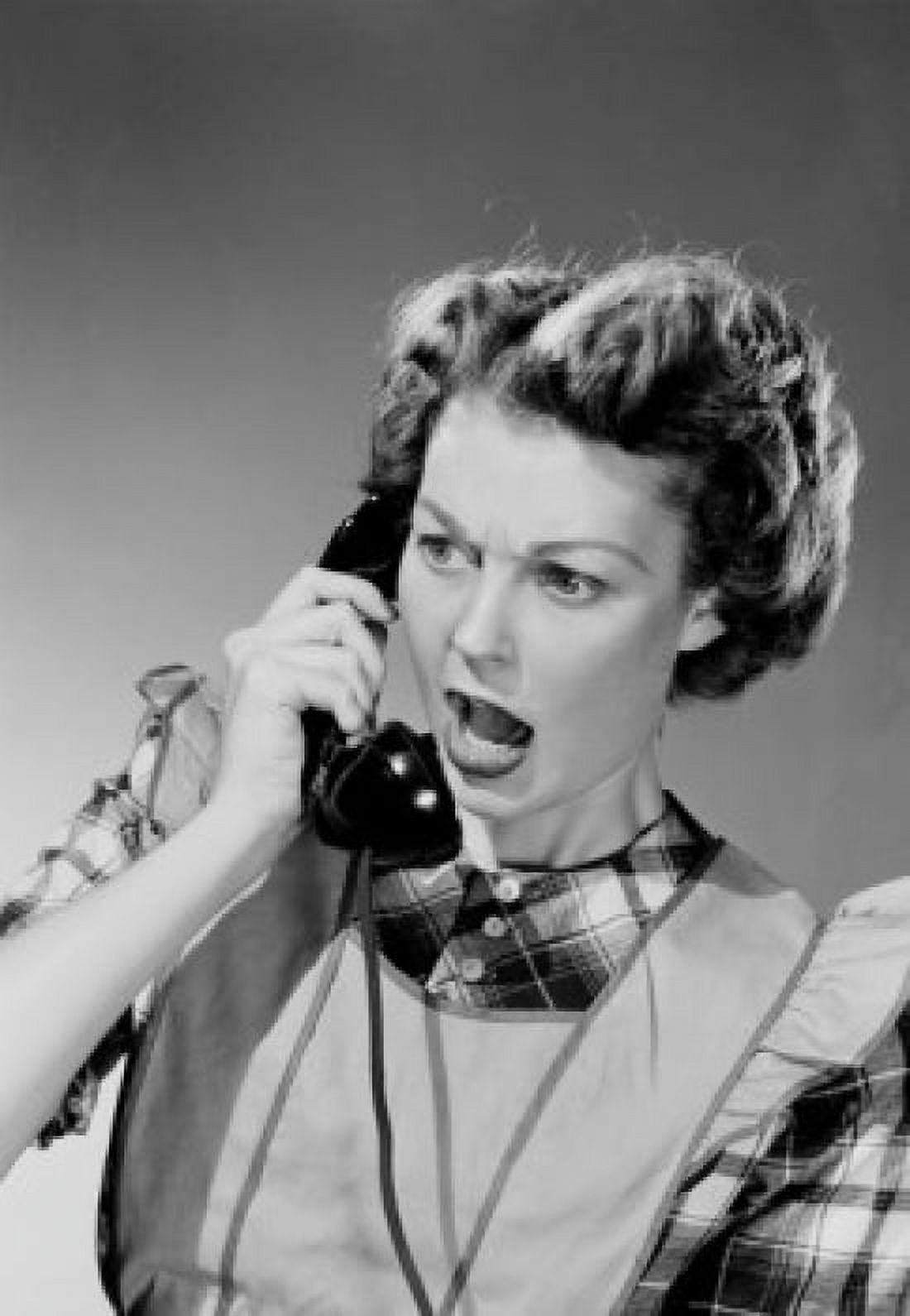 Young woman on landline phone Canvas Art - (18 x 24)