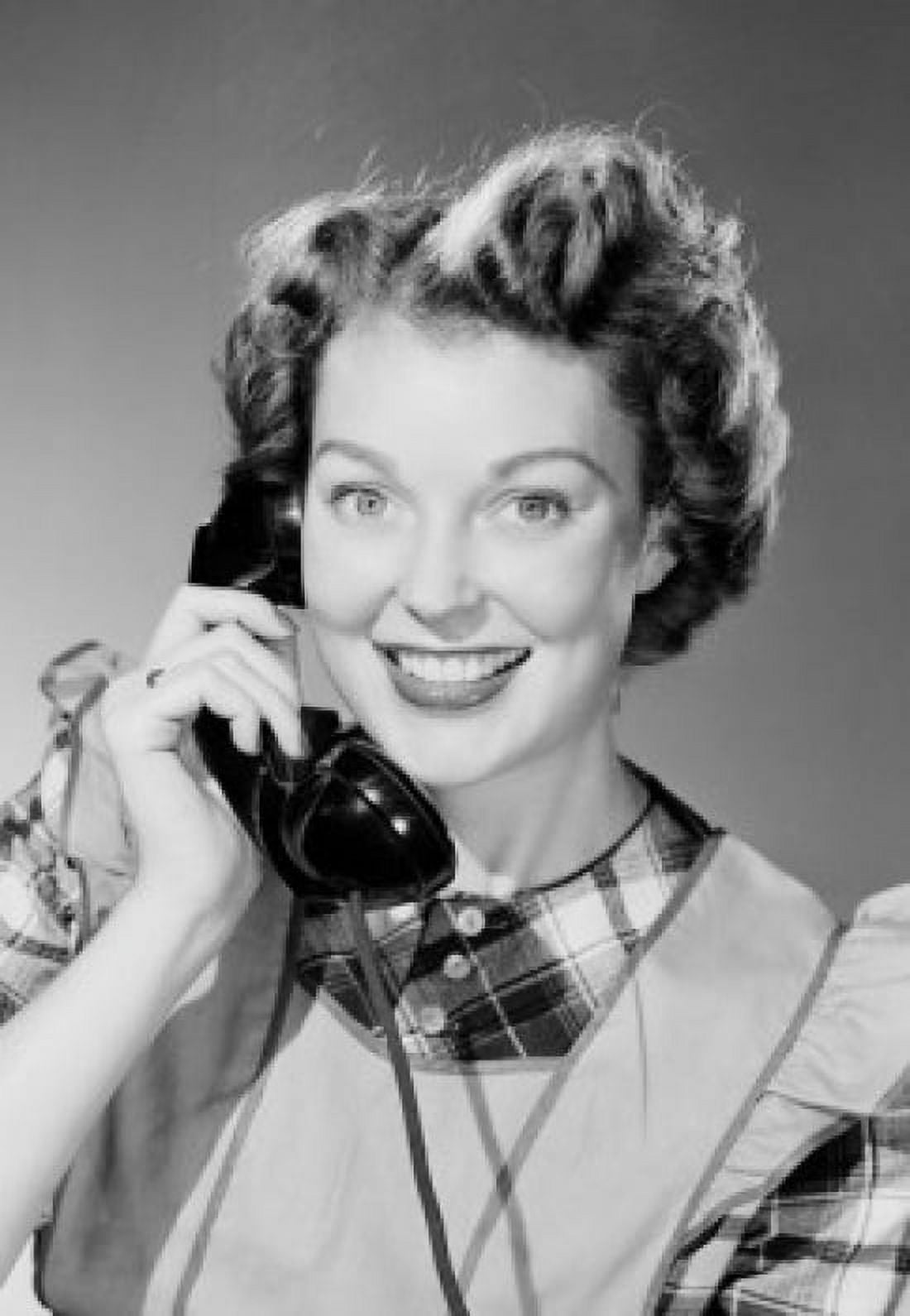 Young woman on landline phone Canvas Art - (24 x 36)