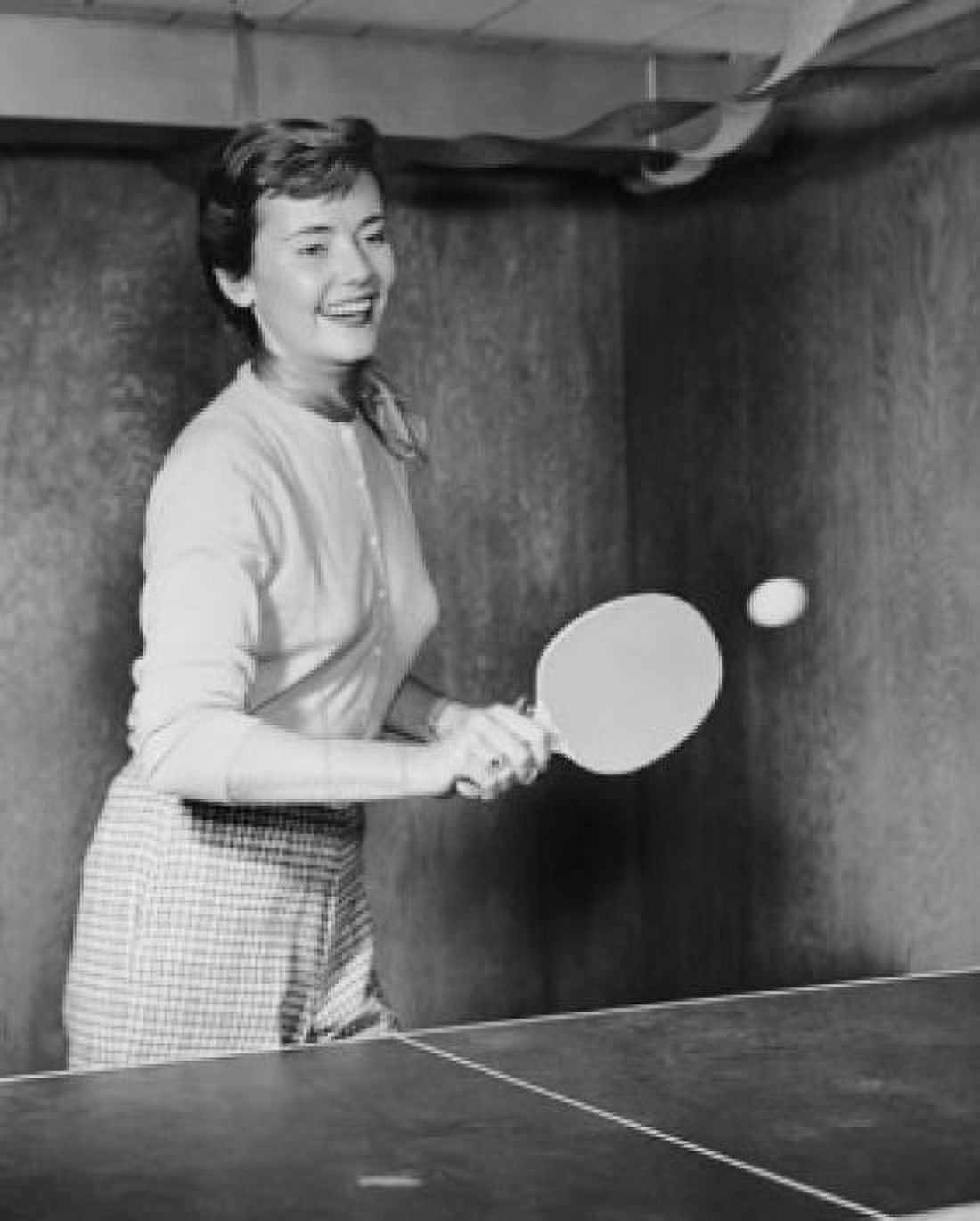 Young woman playing table tennis Canvas Art - (18 x 24)