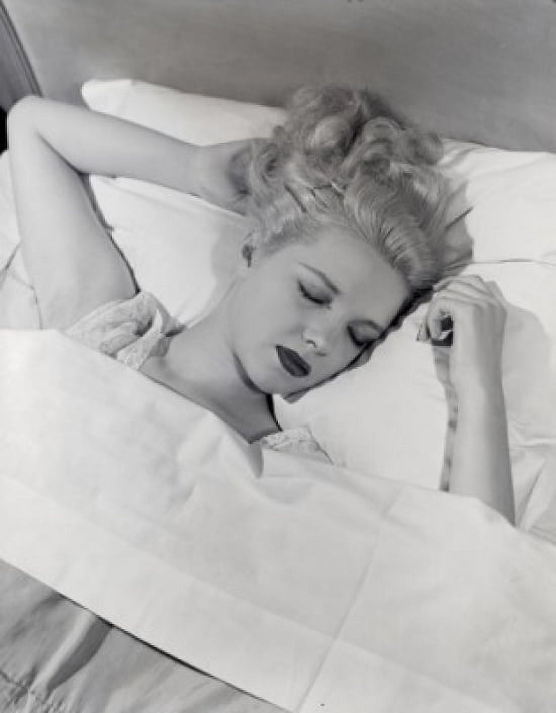 Young woman sleeping Canvas Art - (24 x 36)