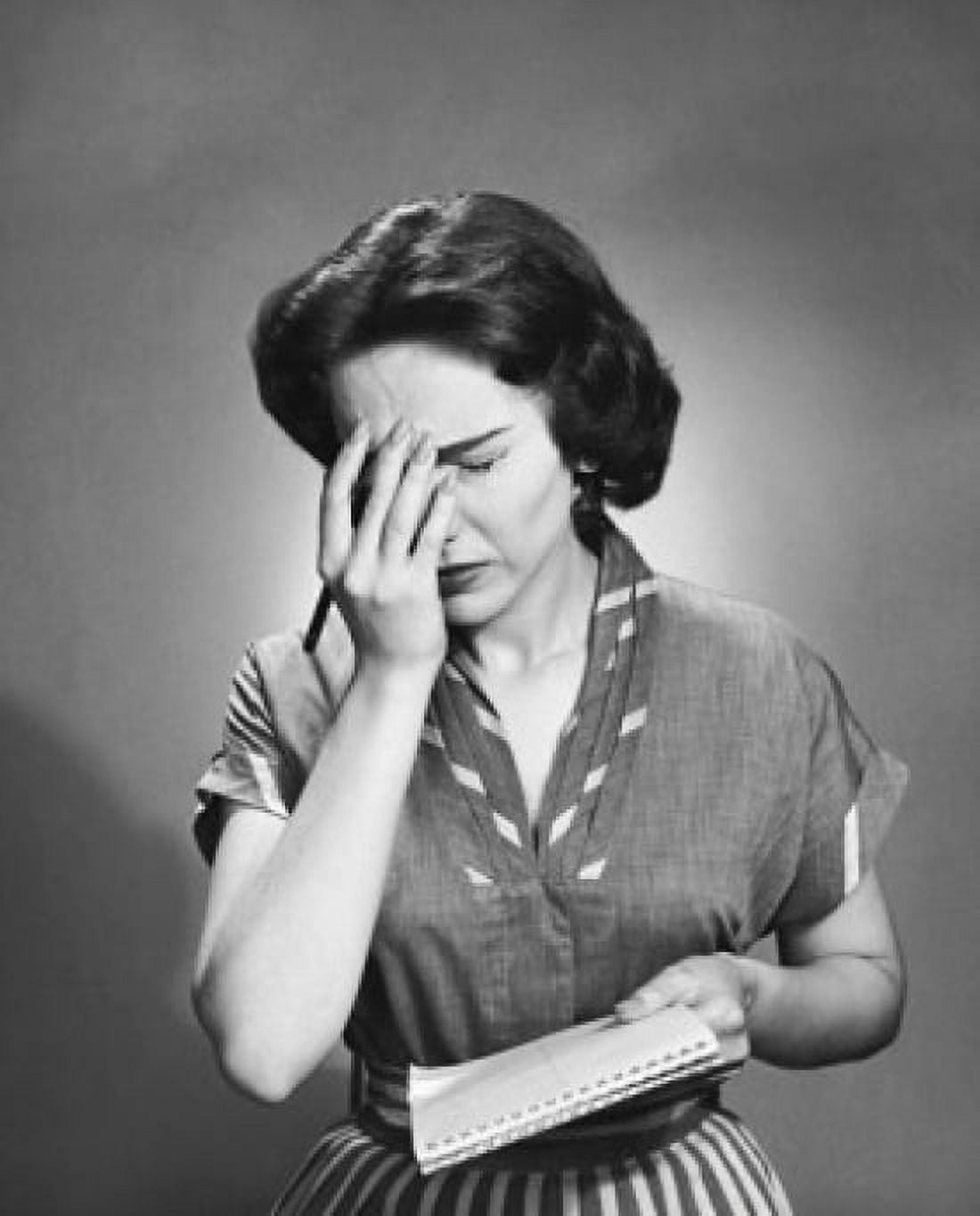 Young woman suffering from a headache Canvas Art - (18 x 24)