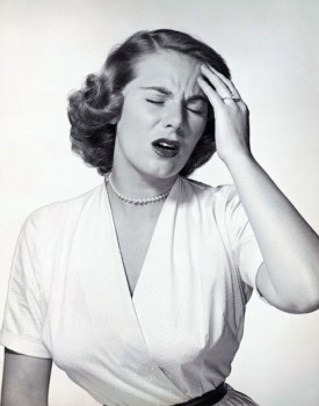Young woman suffering from a headache Canvas Art - (18 x 24)