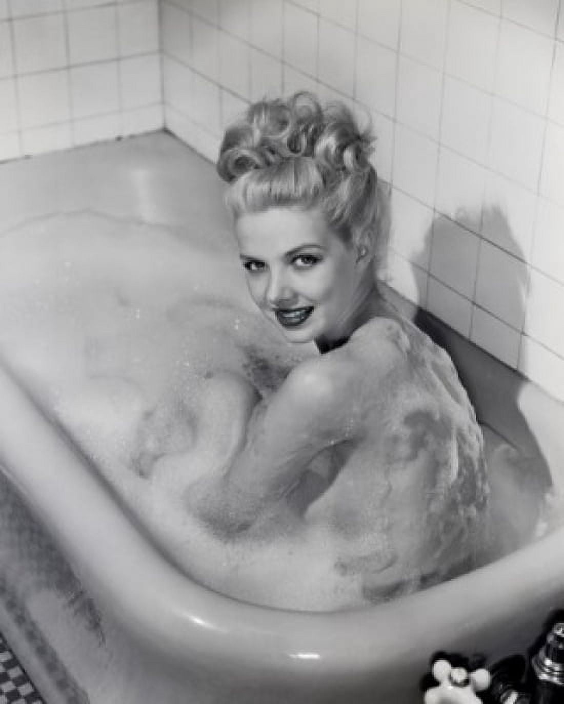 Young woman taking bath Canvas Art - (24 x 36)