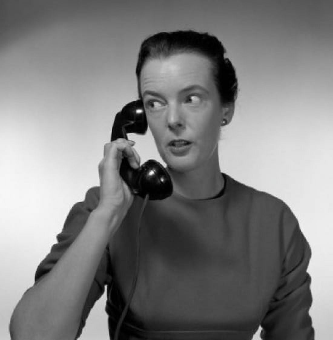 Young woman using telephone Canvas Art -  (24 x 36)