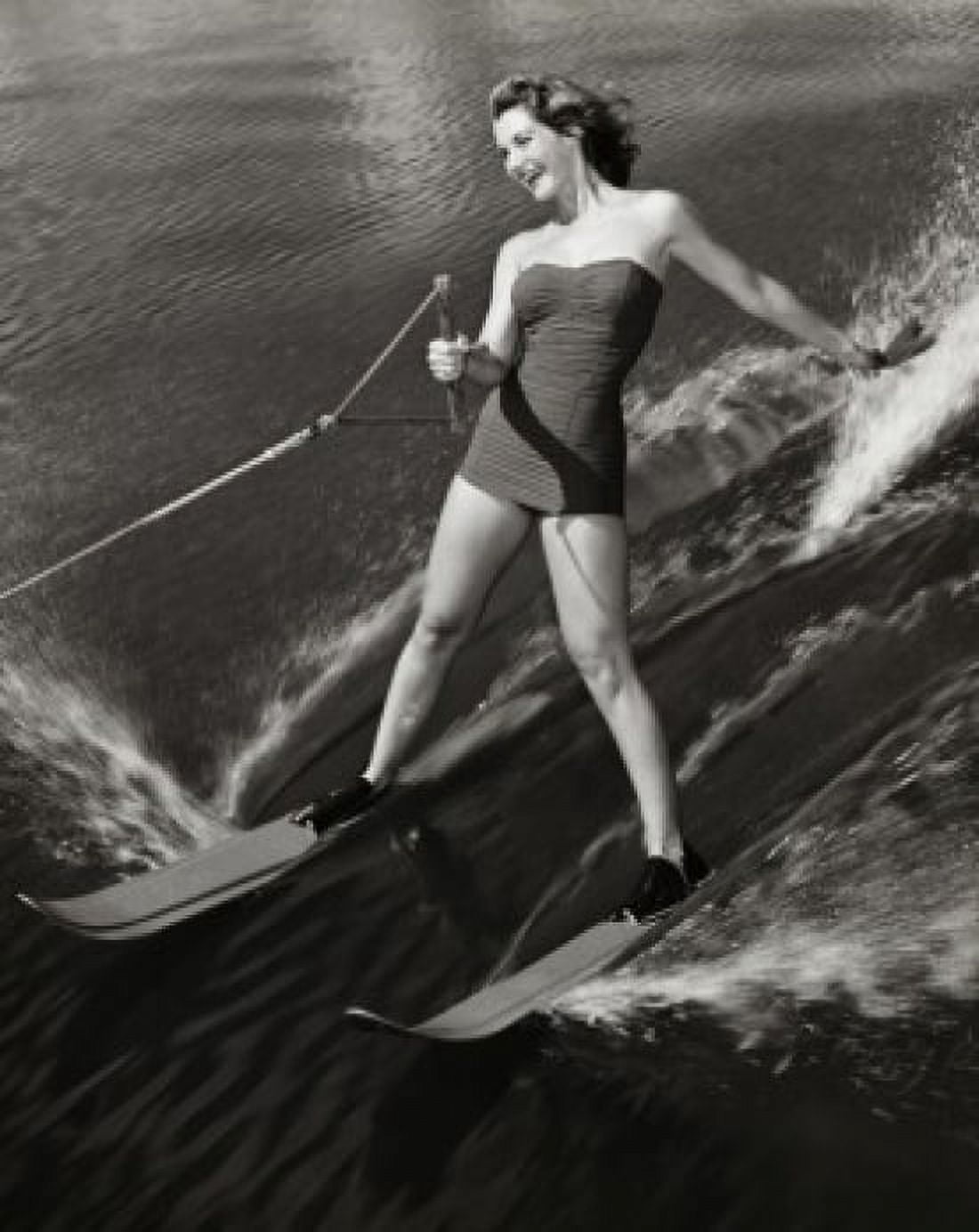 Young woman waterskiing Canvas Art - (18 x 24)