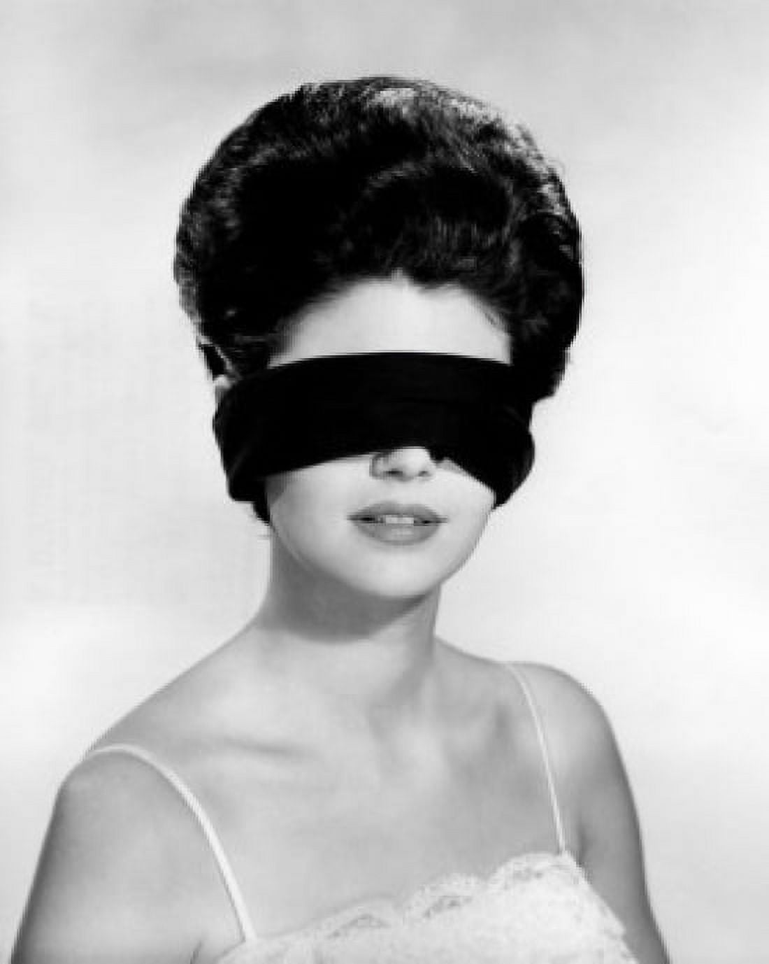 Young woman wearing blindfold Canvas Art - (24 x 36)