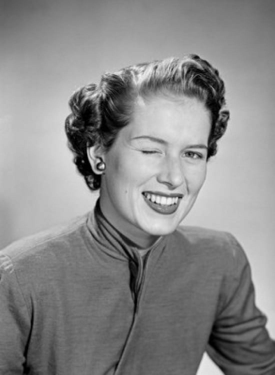 Young woman winking ad smiling portrait Canvas Art - (18 x 24)