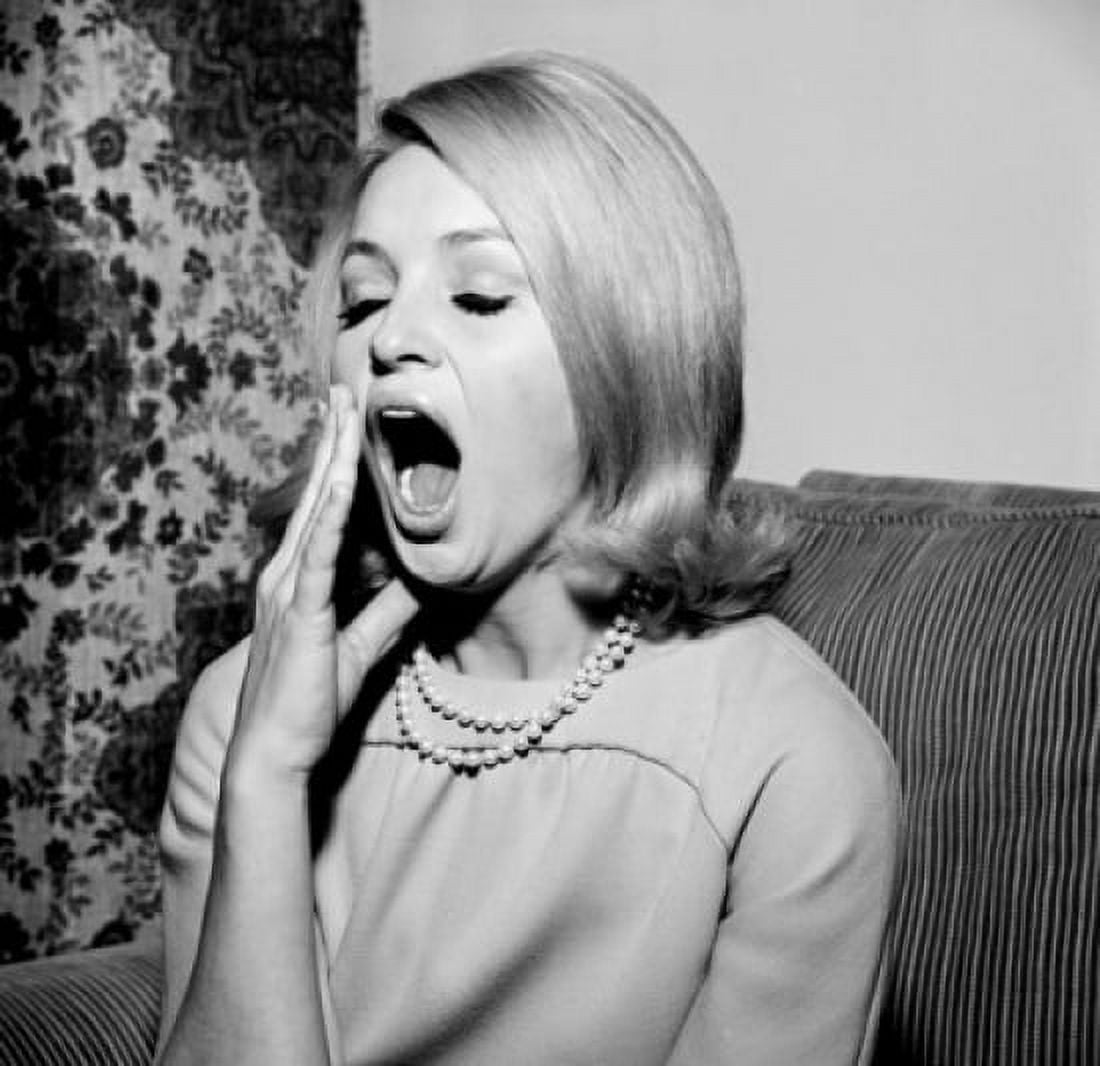 Young woman yawning Canvas Art - (18 x 24)