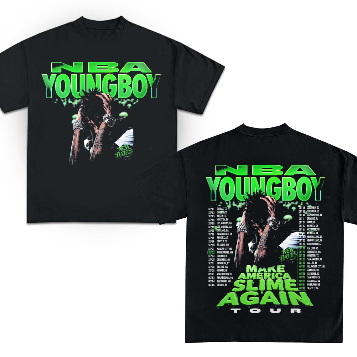 YoungBoy MASA TOUR shirt, Retro Unisex Youngboy Rapper,Black Color,Size ...