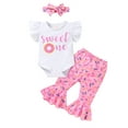Younger Tre Baby Girl 1st Birthday Outfits My first Birthday Romper Flared Pants Birthday