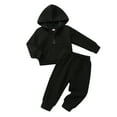 thumbnail image 1 of Younger Tree Baby Boy Girl Clothes Fall Winter Solid Color Zipper Long Sleeve Hoodie Sweatsuit and Sweatpants Outfits for 4-5T, 1 of 7