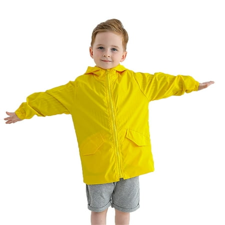 Younger Tree Baby Boy Girl Duck Raincoat Kid Cartoon Hoodie Zipper Rain Jacket Outfits for 24 Months