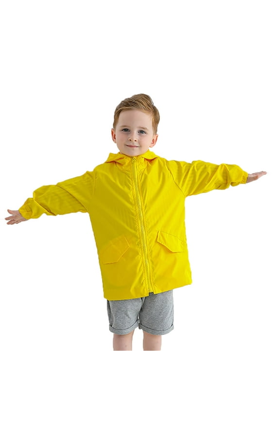 Baby Boy Girl Duck Raincoat Kid Cartoon Hoodie Zipper Rain Jacket Outfits for 24 Months