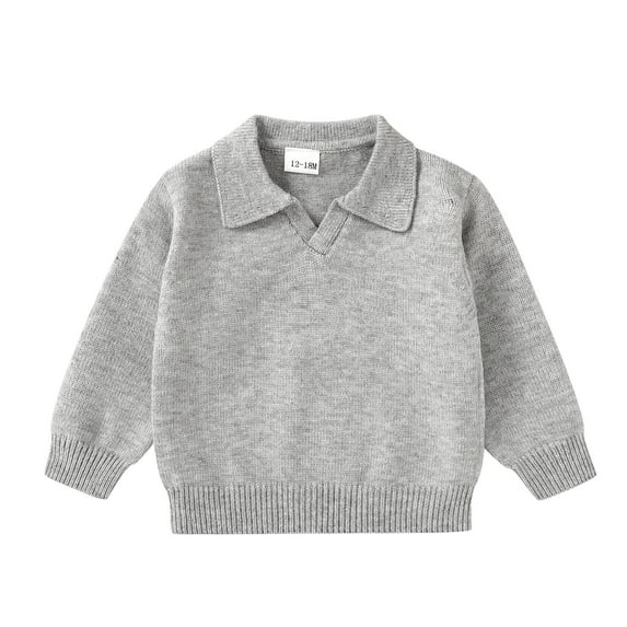 Younger Tree Baby Boy Sweater Toddler Fall Knit V Neck Pullover Long Sleeve Top Sweatshirt Clothes for 12-18 Months