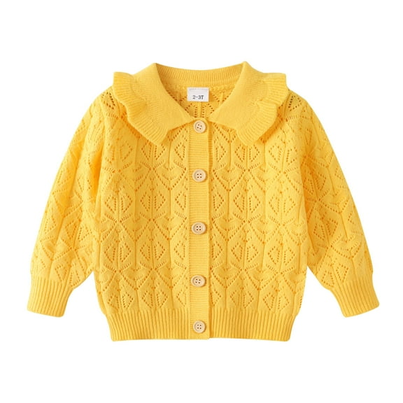 Younger Tree Baby Girl Cardigan Sweaters Long Sleeve Button Closure Knitted Cable Cardigan Coat for 0-6 Months
