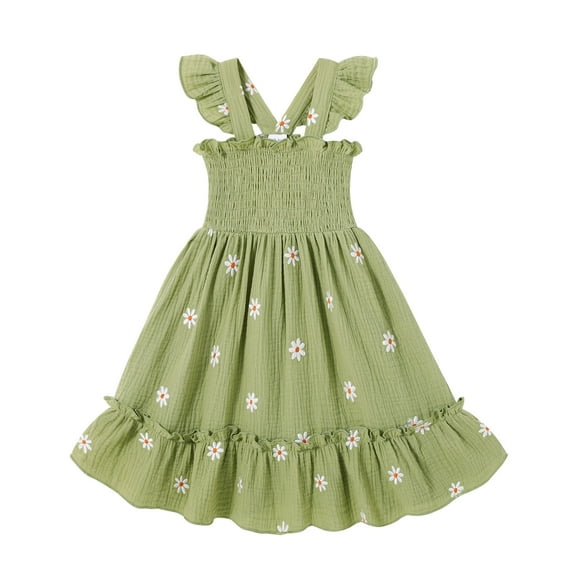 Younger Tree Baby Girl Dress Kid Summer Clothes Sleeveless Flower Beach Boho Princess Butterfly Sundress for 2-3T