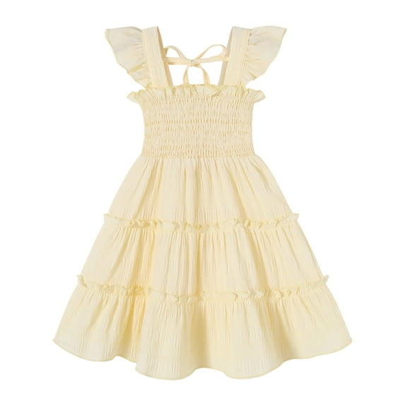 Younger Tree Baby Girl Dress Kid Summer Clothes Sleeveless Flower Beach Boho Princess Sundress for 4-5T