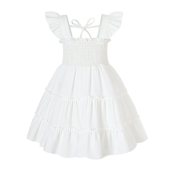 Younger Tree Baby Girl Dress Kid Summer Clothes Sleeveless Flower Beach Boho Princess Sundress for 5-6T