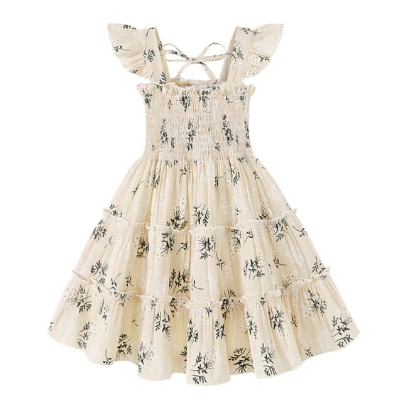 Younger Tree Baby Girl Dress Kid Summer Clothes Sleeveless Flower Beach Boho Princess Sundress for2-3T