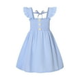 thumbnail image 1 of Younger Tree Baby Girl Dress Kid Summer Sleeveless Denim Beach Casual A-line Sundress for 3-4T, 1 of 6