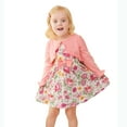 thumbnail image 1 of Younger Tree Baby Girl Dress Set 2PCS Fall Winter Long Sleeve Cardigan Floral Sleeveless Sundress Clothes Outfits for 3-4T, 1 of 7