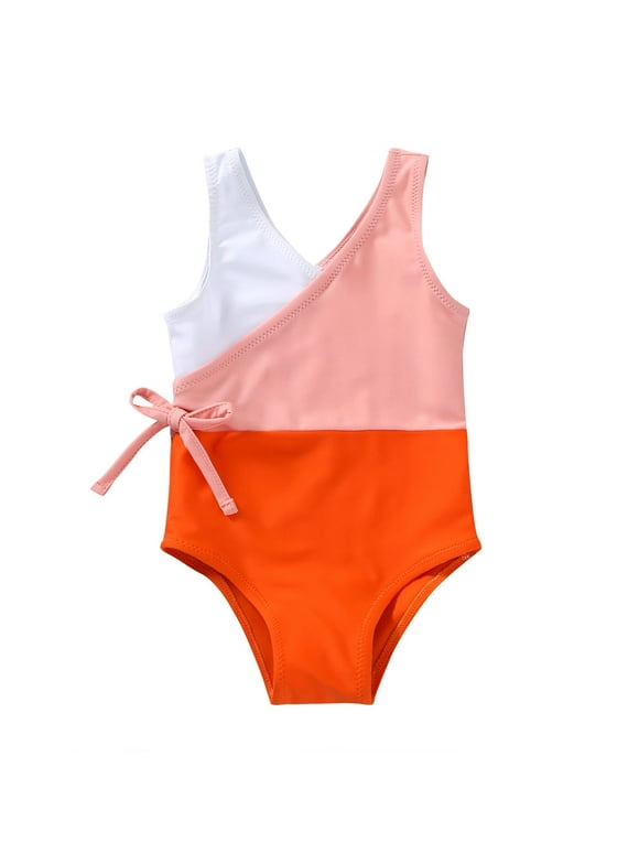 Baby Girl One-Piece Swimsuits Kid Summer Beach Sleeveless Bathing Suit,Size 12-18 Months
