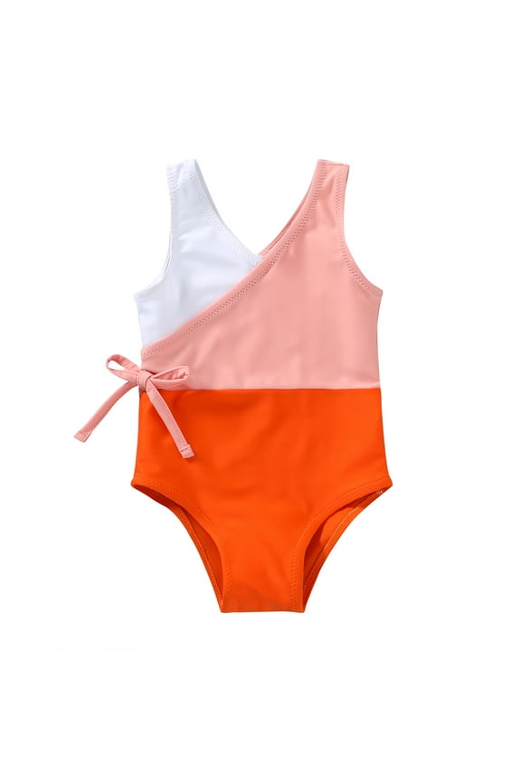 Baby Girl One-Piece Swimsuits Kid Summer Beach Sleeveless Bathing Suit for 4-5T