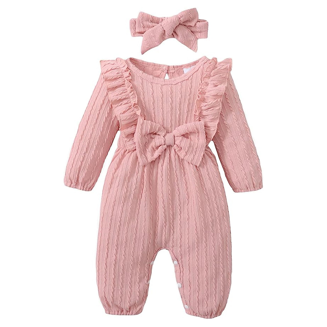 Younger tree toddler girl s cute sweater romper with ruffle long