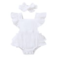 thumbnail image 1 of Younger Tree Baby Girl Romper Summer Toddler Casual Ruffled Sleeveless Cotton Overalls Clothes for 0-3 Months, 1 of 8