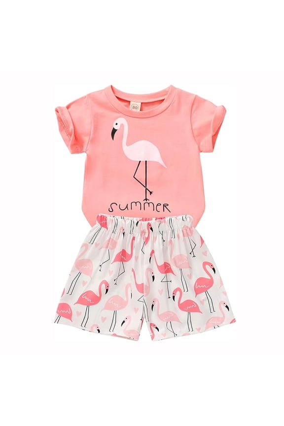 Baby Girl Summer Clothes Outfits Toddler Short Sleeve T-Shirt Shorts 2pcs Set for 3 Years