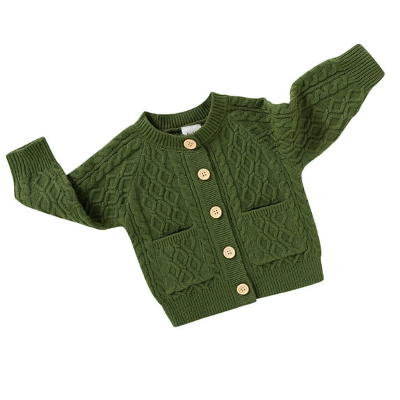 Younger Tree Baby Girl Sweater Fall Winter Solid Long Sleeve Button Knit Cardigan Clothes for 2-3T