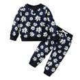 thumbnail image 1 of Younger Tree Baby Girl Sweatshirt Set Kid Fall Long Sleeve Crew Neck Sweatsuit Clothes Outfits for 5-6T, 1 of 5