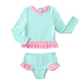 thumbnail image 1 of Younger Tree Baby Girl Swimsuit Long Sleeve Rash Guard Top Bikini Swimwear 2 Piece Set for 12-18 Months, 1 of 8