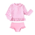 thumbnail image 1 of Younger Tree Baby Girl Swimsuit Long Sleeve Rash Guard Top Bikini Swimwear 2 Piece Set for 18-24 Months, 1 of 9