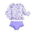 thumbnail image 1 of Younger Tree Baby Girl Swimsuit Long Sleeve Rash Guard Top Bikini Swimwear 2 Piece Set for 18-24 Months, 1 of 9