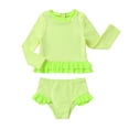 thumbnail image 1 of Younger Tree Baby Girl Swimsuit Long Sleeve Rash Guard Top Bikini Swimwear 2 Piece Set for 3-4T, 1 of 9
