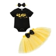 thumbnail image 1 of Younger Tree Baby Girls 1st Birthday Outfit Short Sleeve Romper Sequin Tutu Princess Skirt Clothes Set for 18-24 Months, 1 of 8