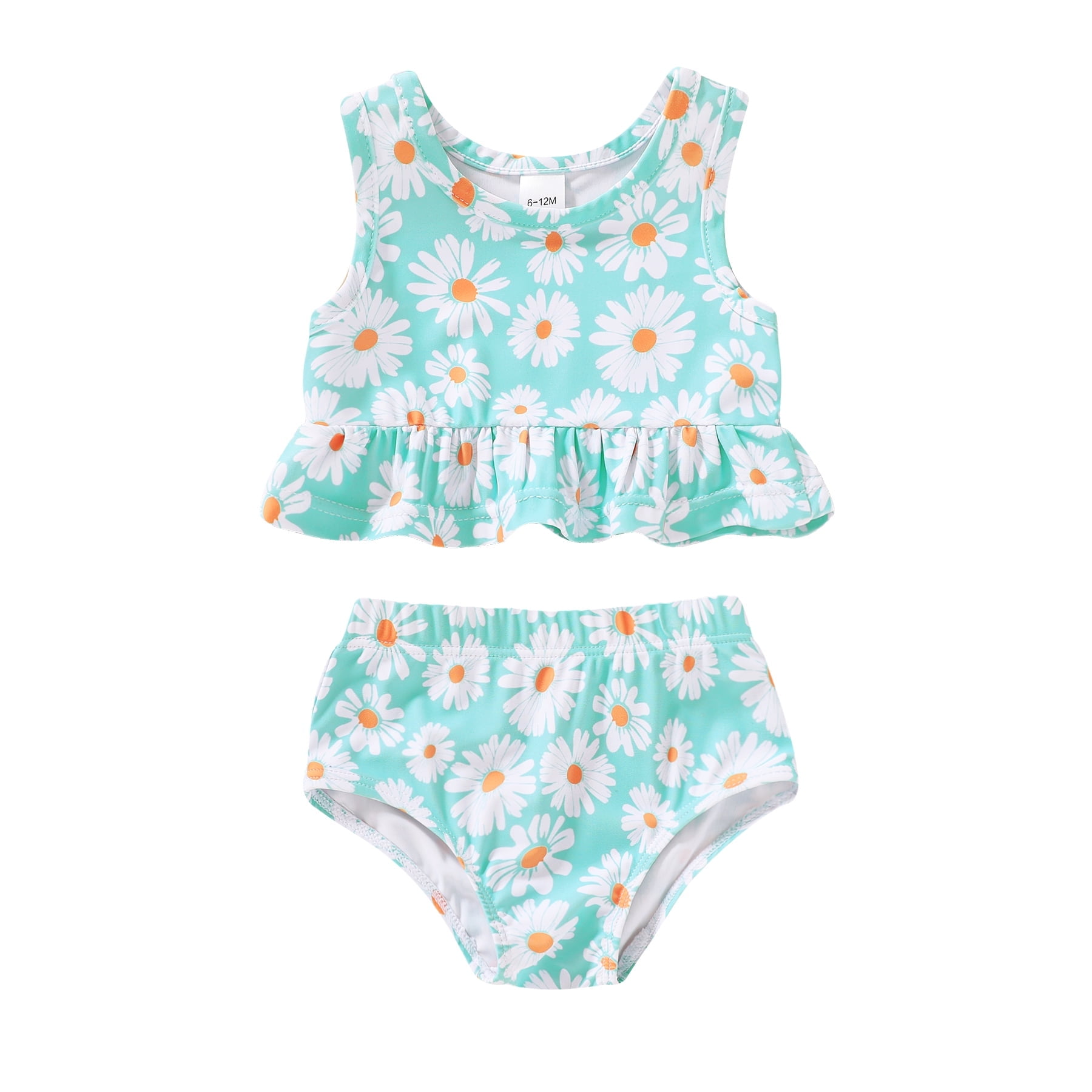 Younger Tree Baby Girls 2PCS Swimsuit Kid Summer Sleeveless Beach Bikini Swimwear Bathing Suit for 4-5T