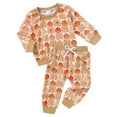 thumbnail image 1 of Younger Tree Baby Halloween Clothes Outfits Toddler Boy Girl Cute Pumpkin Crew Neck Long Sleeve Sweatshirt Tops Pants Set for 6-12 Months, 1 of 7