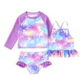 thumbnail image 1 of Younger Tree Girl 3-Piece Rashguard Swimsuit Set Baby Cute Long Sleeve Top Sling Vest Bikini Swim Suits for 18-24 Months, 1 of 9